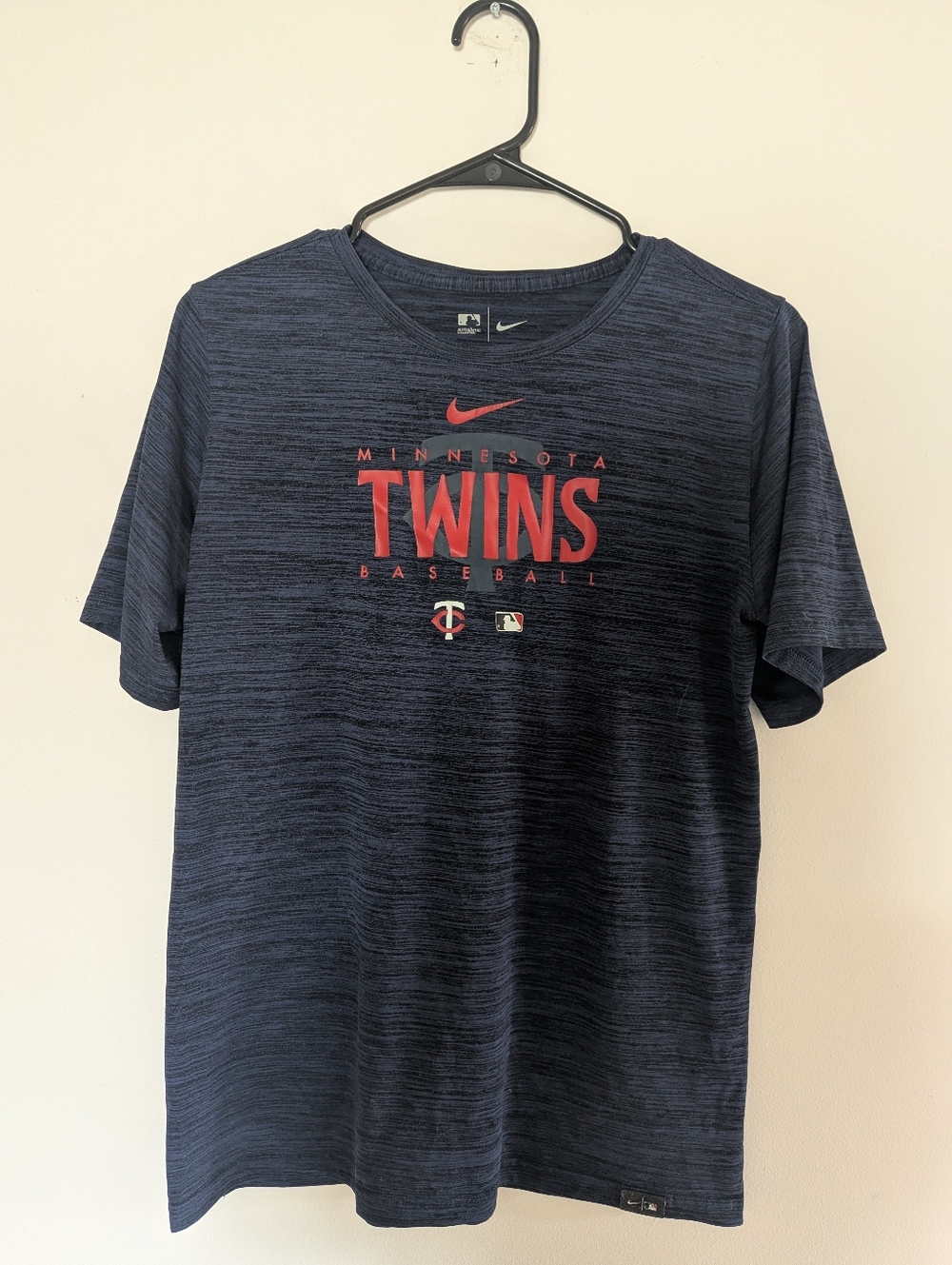 Nike Navy Heather Dri-Fit Tee with Light Gray Logos